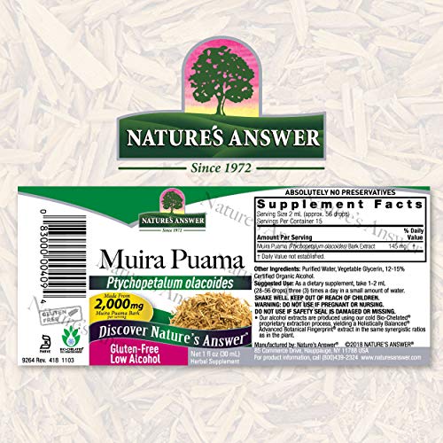 Natures Answer Muira Puama Root with Organic Low Alcohol 1 Fluid...