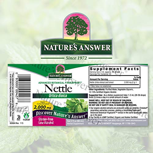 Natures Answer Nettle Leaf with Organic Alcohol, 2-Fluid Ounces ...