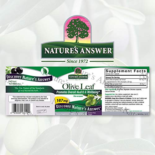 Natures Answer Oleopein Olive Leaf Vegetarian Capsules, 60-Count...