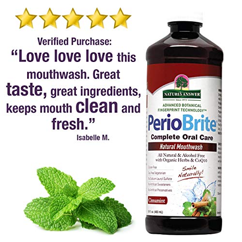 Natures Answer Periobrite Alcohol-Free Mouthwash, Cinamint, 16 O...