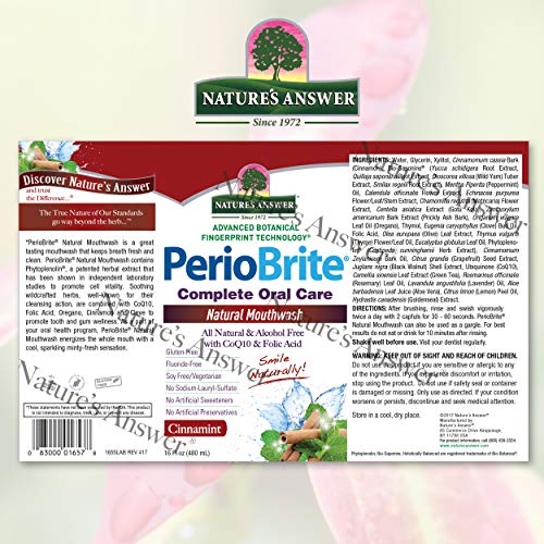 Natures Answer Periobrite Cinamint All-Natural Mouthwash| Promot...
