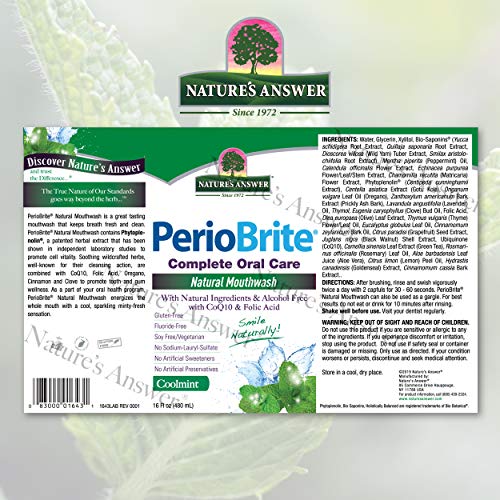 Natures Answer Periobrite Wintermint All-Natural Mouthwash | Pro...