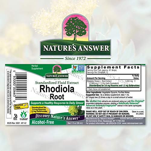 Natures Answer Rhodiola Root | Super Concentrated Herbal Supplem...