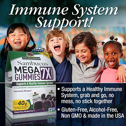 NatureS Answer Sambucus Mega Gummies 7x 30 Gummies