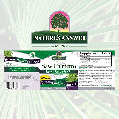 Natures Answer Saw Palmetto Prostate Supplement Extract Vegetari...