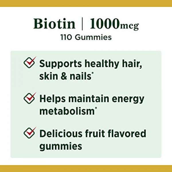 Biotin by Natures Bounty, Vitamin Supplement, Supports Healthy H...