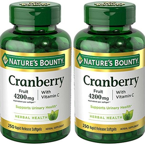 Cranberry with Vitamin C 4200 mg, 250 Softgels 2 Bottles