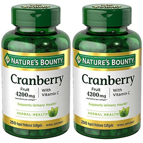 Cranberry with Vitamin C 4200 mg, 250 Softgels 2 Bottles