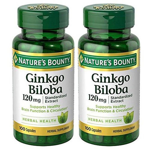 Ginkgo Biloba Standardized Extract 120 mg, 2 Bottles 100 Count