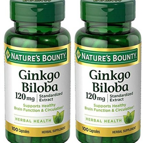 Ginkgo Biloba Standardized Extract 120 mg, 2 Bottles 100 Count