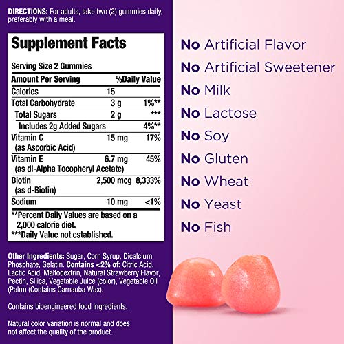 Hair Skin and Nails Vitamins with Biotin & Vitamin C by Natures ...