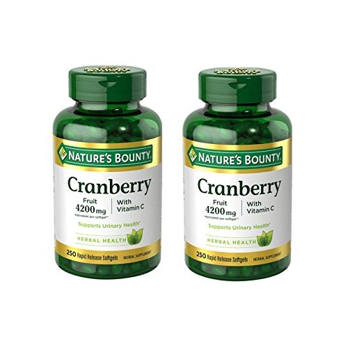 Natures Bounty Cranberry Fruit 4200mg/ Plus Vitamin C 250 Softge...