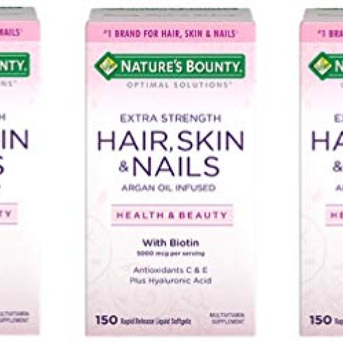 Natures Bounty Extra Strength Hair Skin Nails, 150Count, Pack of 3
