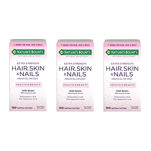 Natures Bounty Extra Strength Hair Skin Nails, 150Count, Pack of 3