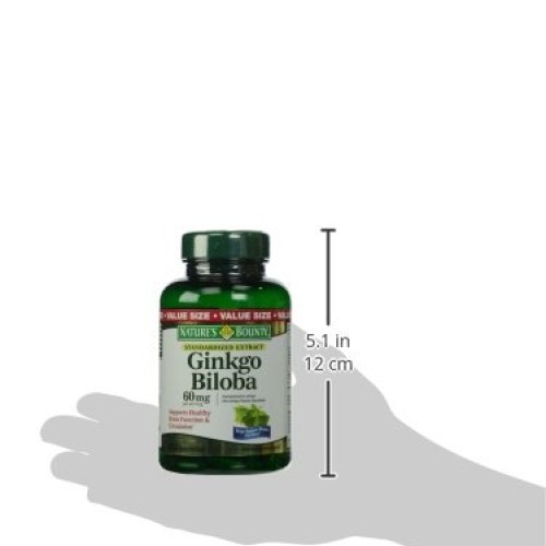 Natures Bounty Ginkgo Biloba 60 mg Capsules, 200 Count Bottle