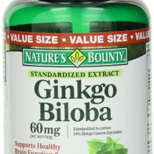 Natures Bounty Ginkgo Biloba 60 mg Capsules, 200 Count Bottle