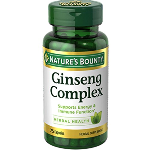 Natures Bounty Ginseng Complex Herbal Health Capsules 75 ea Pac...