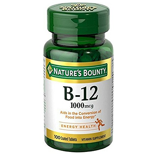 Natures Bounty Natural Vitamin B12, 1000mcg, 100 Tablets Pack o...