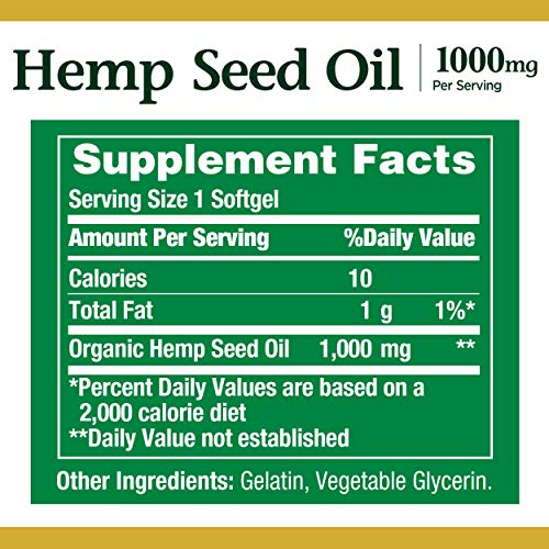 Natures Bounty Natures bounty Hemp Seed Oil, Cold Pressed Oil 1...