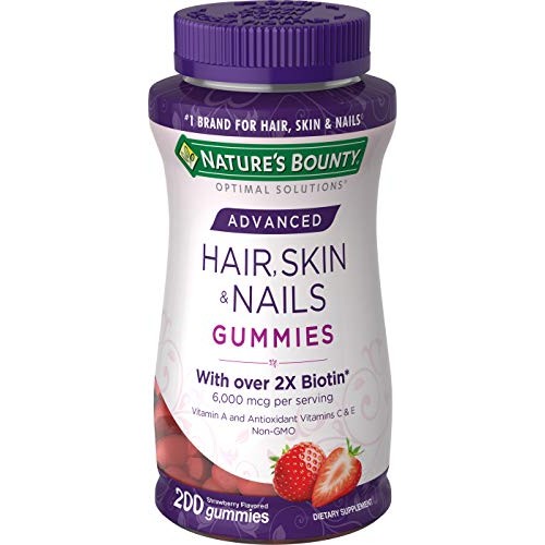 Natures Bounty Optimal Solutions Advanced Hair, Strawberry, 200 ...