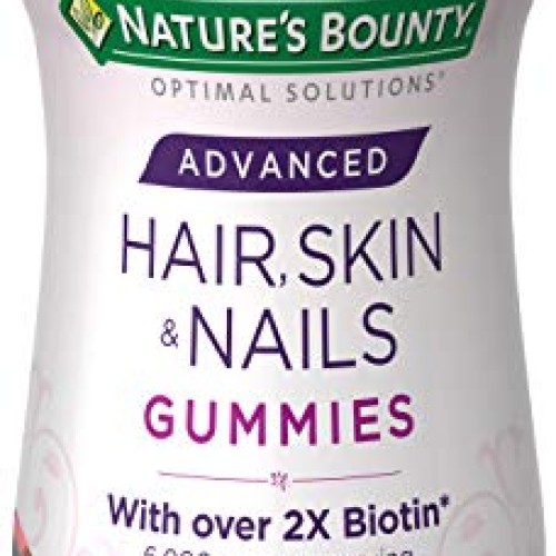 Natures Bounty Optimal Solutions Advanced Hair, Strawberry, 200 ...