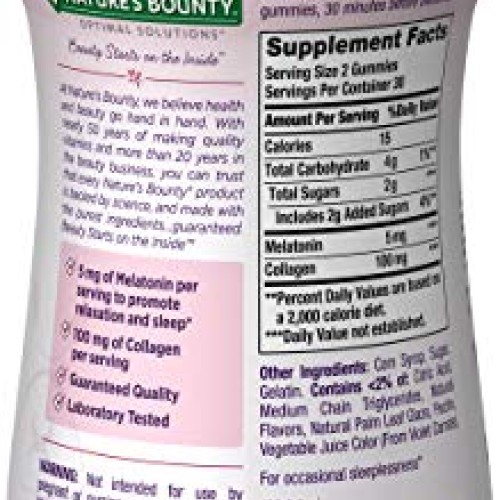 Natures Bounty Optimal Solutions Gorgeous Sleep Melatonin 5mg Gu...