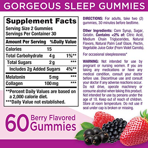 Natures Bounty Optimal Solutions Gorgeous Sleep Melatonin 5mg Gu...