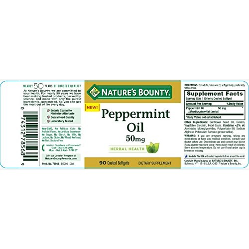 Natures Bounty Peppermint Oil Pills and Herbal Health Supplement...