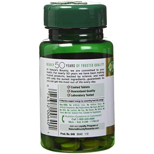 Natures Bounty Vitamin B-2 100 mg, 100 Coated Tablets Pack of 4