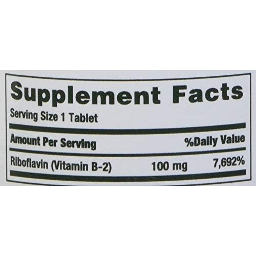 Natures Bounty Vitamin B-2 100 mg, 100 Coated Tablets Pack of 4