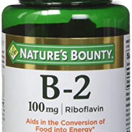 Natures Bounty Vitamin B-2 100 mg, 100 Coated Tablets Pack of 4