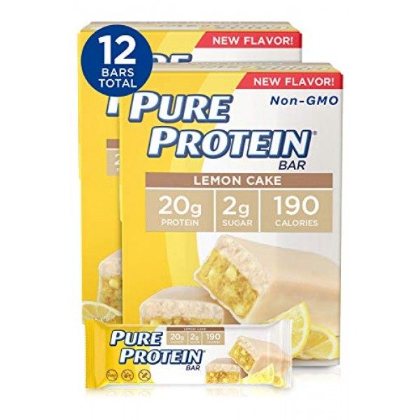 Pure Protein Lemon Cake Protein Bars, 1.76 oz, 6 Count, 2 Pack