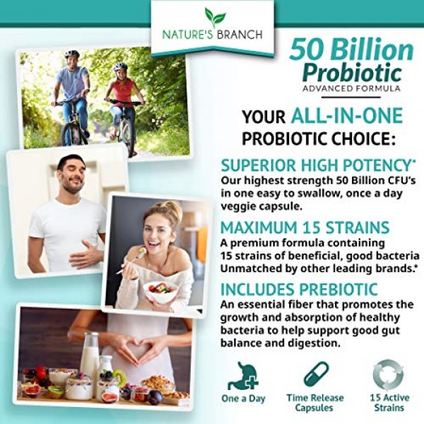 50 Billion Probiotics for Women, Probiotics for Men, Guaranteed 1...