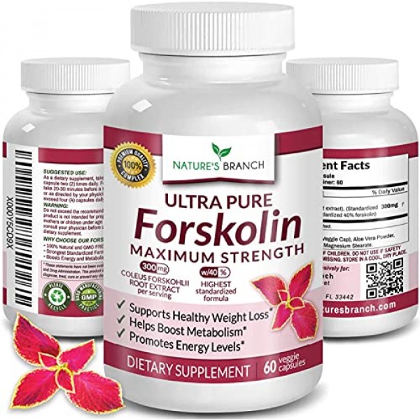 Premium 100% Ultra Pure Forskolin for Weight Loss Max Strength w/...