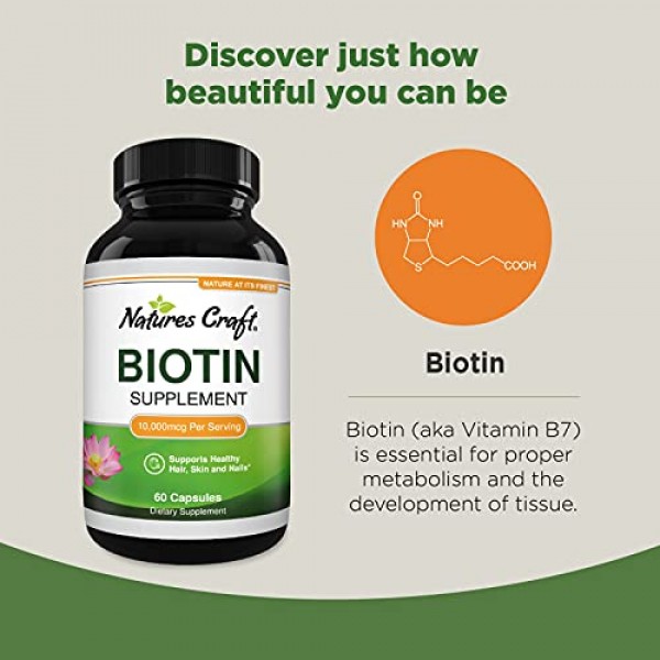 10000 mcg Pure Biotin Pills for Women Men - Stop Hair Loss Thinni...