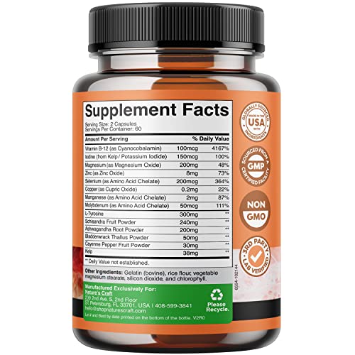 Herbal Adrenal and Thyroid Support Complex - Iodine Thyroid Suppl...