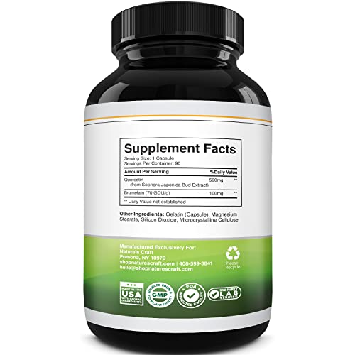 Immune Support Quercetin with Bromelain Supplement - Quercetin 50...