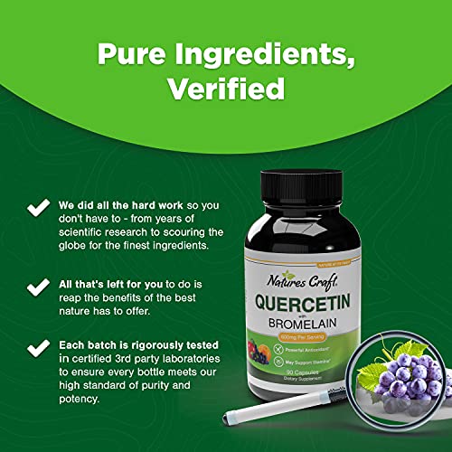 Immune Support Quercetin with Bromelain Supplement - Quercetin 50...