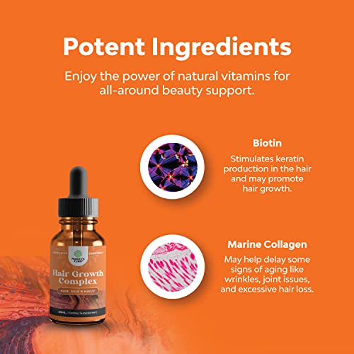 Liquid Biotin and Collagen Drops - High Absorption Marine Collage...