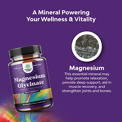 Magnesium Glycinate 400mg Mineral Supplement - Calming Magnesium ...