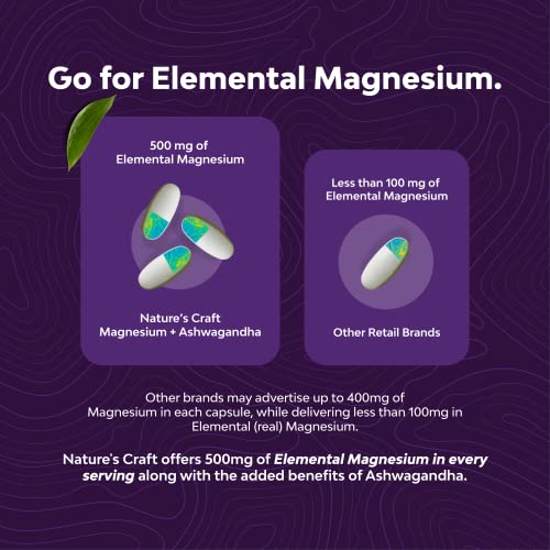 Magnesium Glycinate 500mg with Ashwagandha Root - Calming Magnesi...