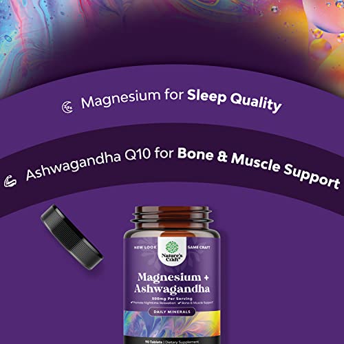 Magnesium Glycinate 500mg with Ashwagandha Root - Calming Magnesi...