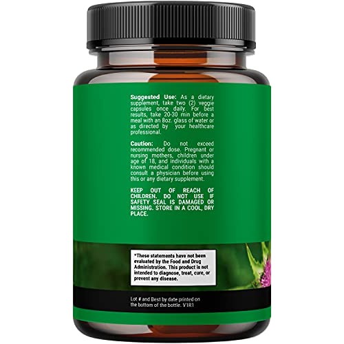 Milk Thistle Liver Support Supplement - Herbal Liver Supplement w...