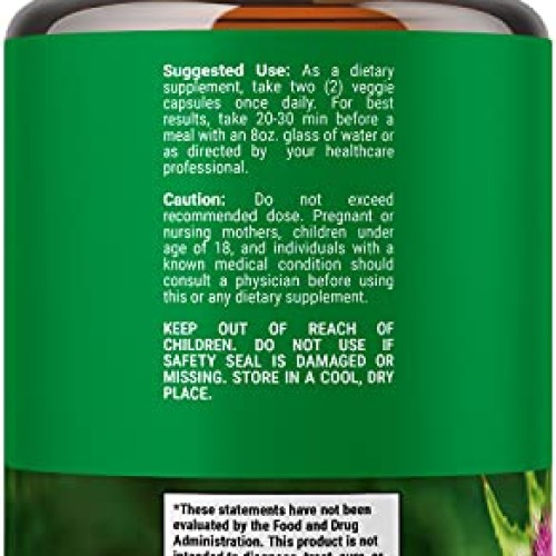 Milk Thistle Liver Support Supplement - Herbal Liver Supplement w...