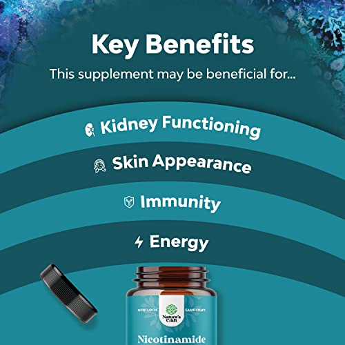 Natures Craft Vitamin B3 Nicotinamide 500mg Capsules - Mitochondr...