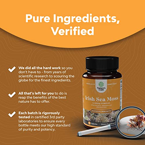 Organic Irish Sea Moss Capsules - Sea Moss and Bladderwrack Capsu...