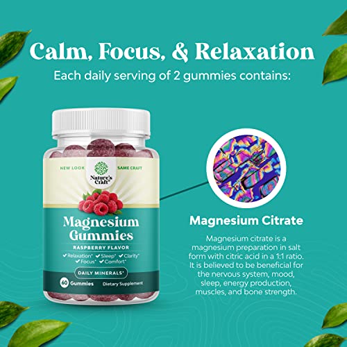 Potent Magnesium Citrate Gummies for Adults 170mg - Calm Magnesiu...