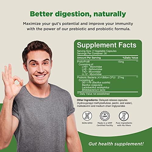 Prebiotics and Probiotics Gut Health Supplement - Super Potent Di...