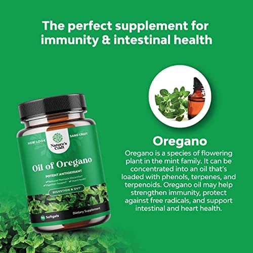 Pure Wild Oregano Oil Softgels - Oil of Oregano Softgels for Immu...
