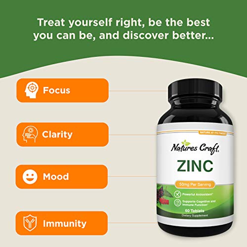 Pure Zinc Supplement 50 mg - Zinc Immune System Booster and Natur...
